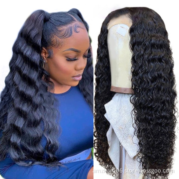 Cheap Wholesale Deep Wave Hd Full Lace Front Wig Pre Plucked Raw Brazilian Virgin Human Hair Glueless Lace Frontal Closure Wig